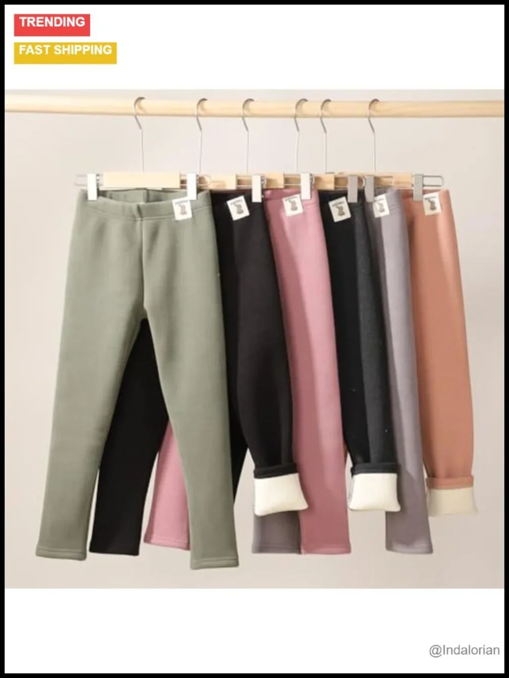 6 Pack Girls Fleece Lined Leggings Winter Warm Pants Toddler